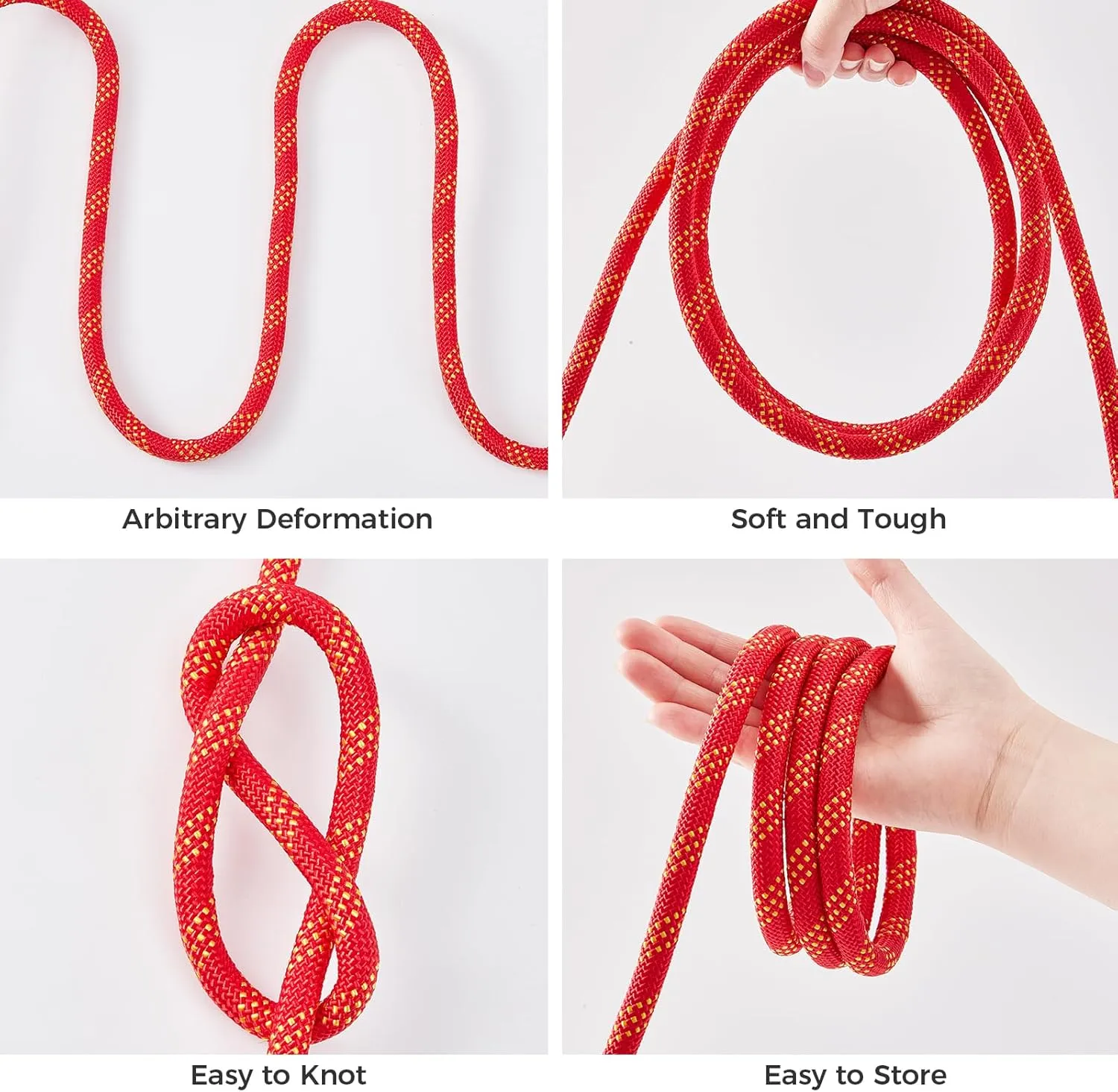 3/8 Inch 120ft Double Braided Polyester Arborist Rope, Heavy Duty Nylon Rope for Anchor, Tree Work, Cargo, Pulling, Sailing(Red)
