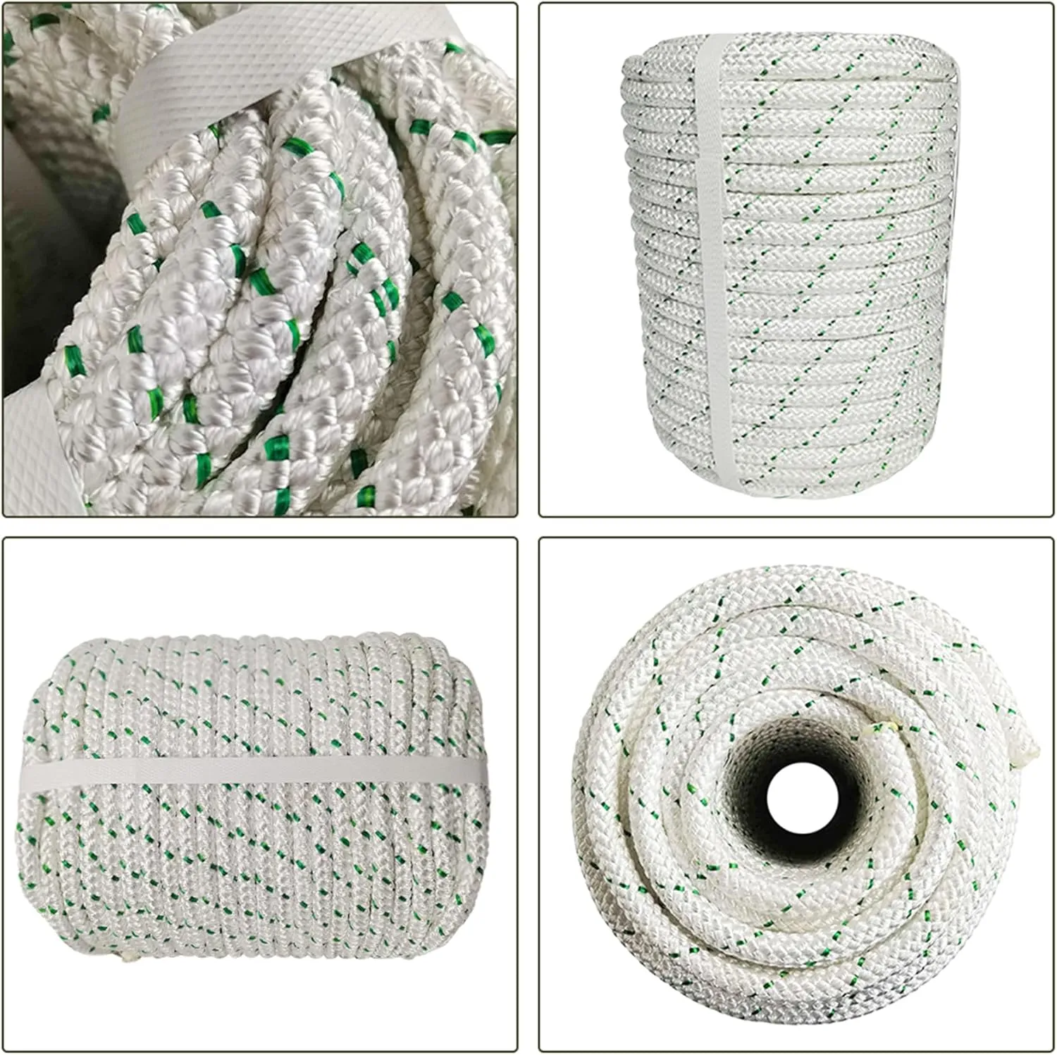 3/8 Inch x 100 Feet 4800Lbs Double Braid Polyester Strong Pulling Strength Rope