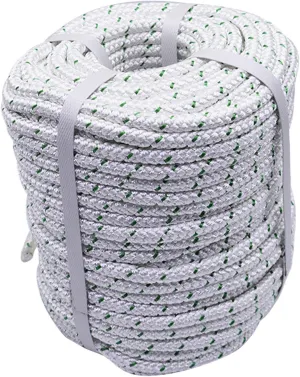 3/8 Inch x 200 Feet 4800Lbs Double Braided Polyester Rope Breaking Strength Strong Pulling Rope