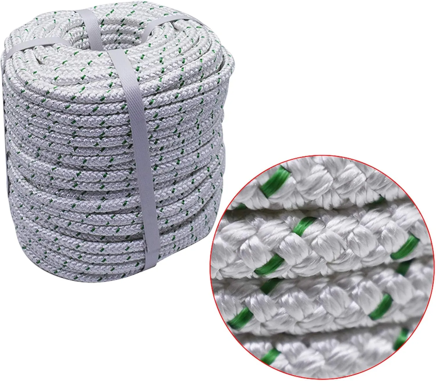 3/8 Inch x 200 Feet 4800Lbs Double Braided Polyester Rope Breaking Strength Strong Pulling Rope