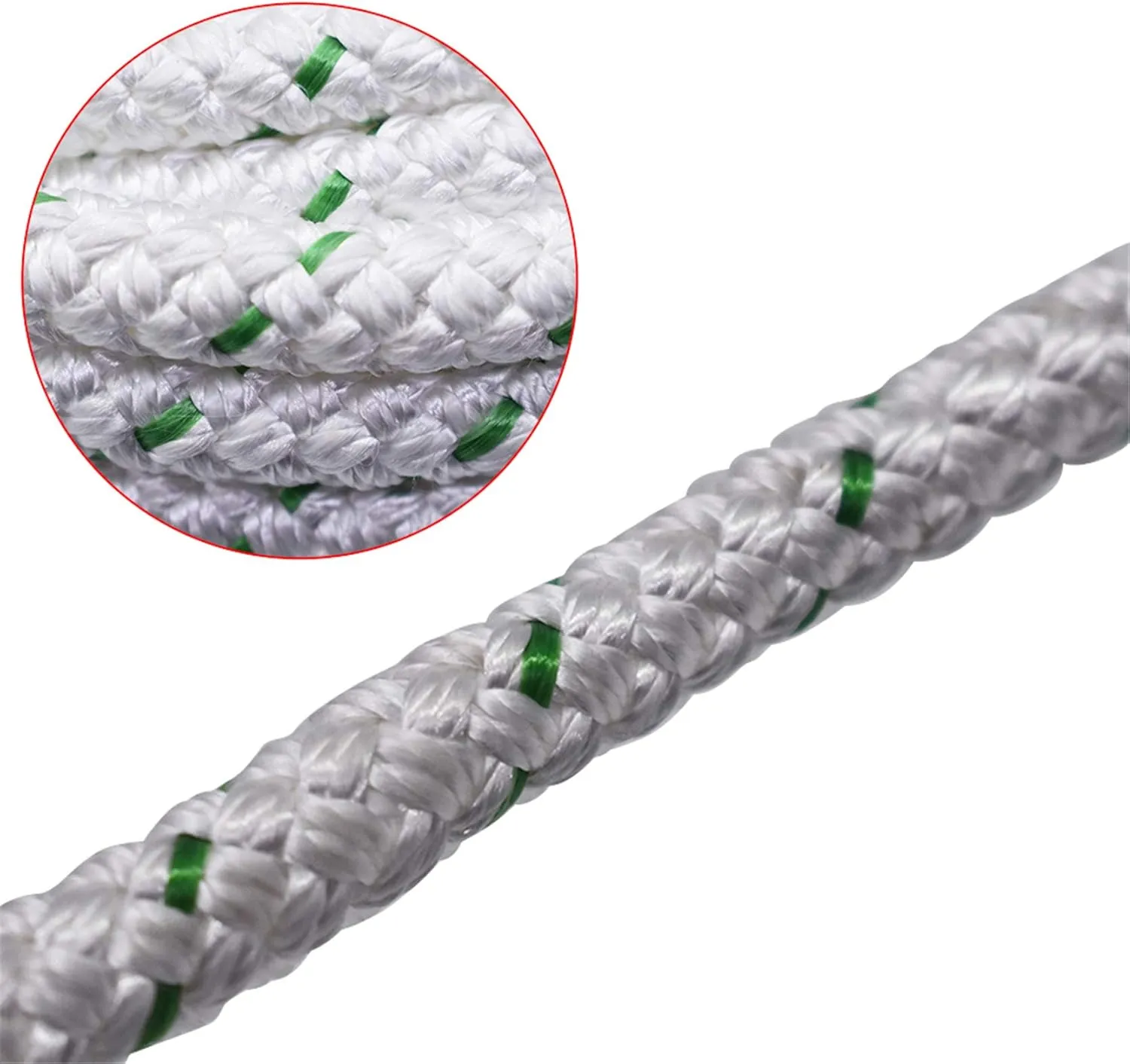 3/8 Inch x 200 Feet 4800Lbs Double Braided Polyester Rope Breaking Strength Strong Pulling Rope