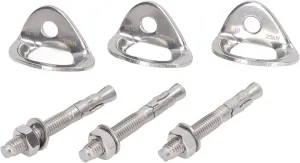 3Pair Rock Climbing Bolt Hanger Stainless Steel Climbing Anchor for Belay Rescue Rigging Device Mountaineering Engineering Protection 316 Stainless Steel 271g