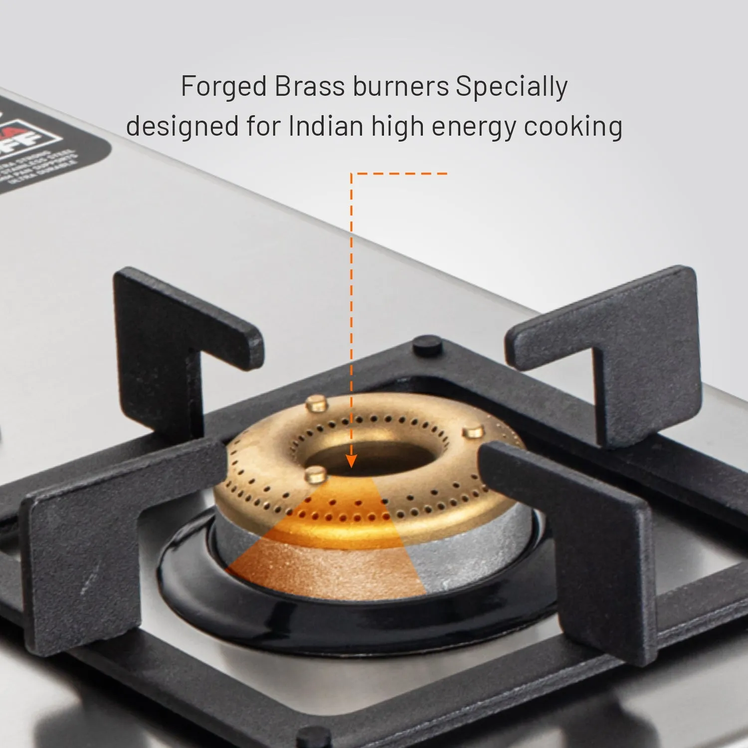 4 Burner Ultra Tuff Stainless Steel PNG Gas Stove with Forged Brass Burner (1054 UT SS PN)
