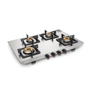 4 Burner Ultra Tuff Stainless Steel PNG Gas Stove with Forged Brass Burner (1054 UT SS PN)