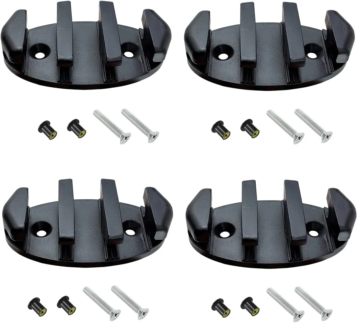 4 Pack Zig Zag Kayak Cleat Nylon Anchor Cleats with Screws for Canoes Boat Deck Marine Fishing Rigging Accessories