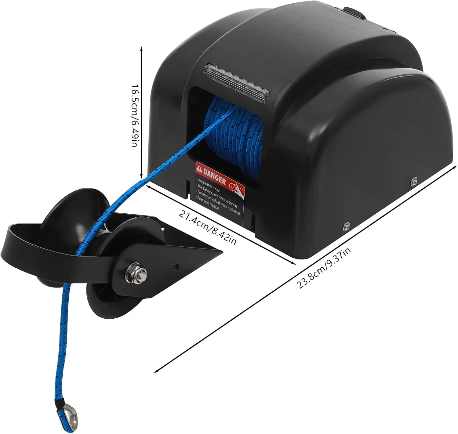 45lb Boat Electric Anchor Winch, 12V Saltwater Marine Anchor Windlass System, Boat Anchor Winch with Remote Control, 100ft Anchor Rope, Heavy Duty Towing Winches for 24ft Boats