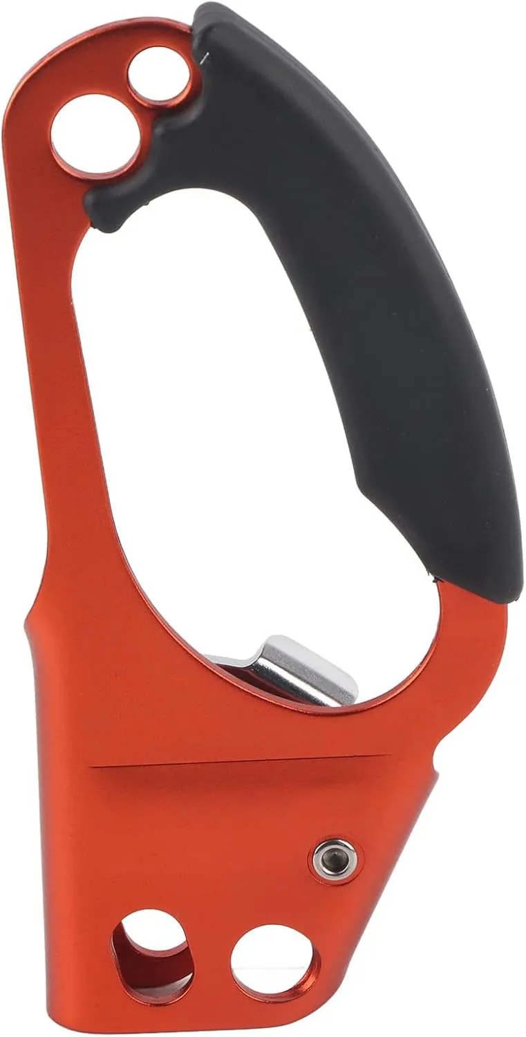 4KN Rock Climbing Ascender Right Hand | Aluminum Alloy Mountaineering Device for Climbing/Caving/Rescue | Ergonomic Handle with Spring Mechanism & Mud Drainage Spines