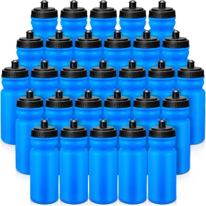 50 Pieces Sports Water Bottles 20 oz Water Bottles Squeeze in Bulk Reusable Plastic Water Bottles BPA Free Blank Water Bottles for Major Sporting Events Adults