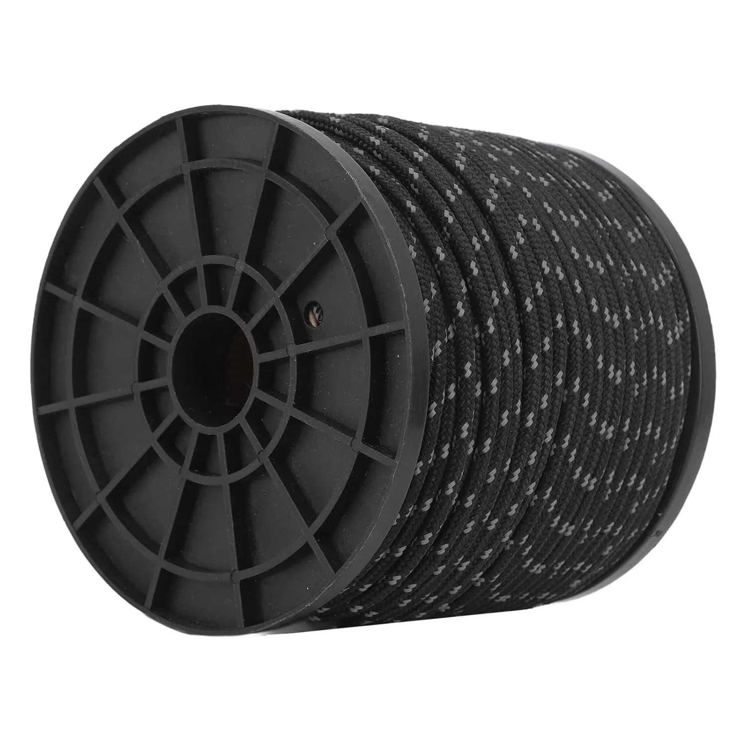 50ft Reflective Survival Paracord, 551lb Nylon Rope, Suitable for Camping, Hiking, Emergency Kits | High Visibility Outdoor Rope, Tactical Accessories (Black)