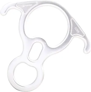 50kN Figure 8 Descender for Climbing and Rescue Operations, Aluminum Alloy, White