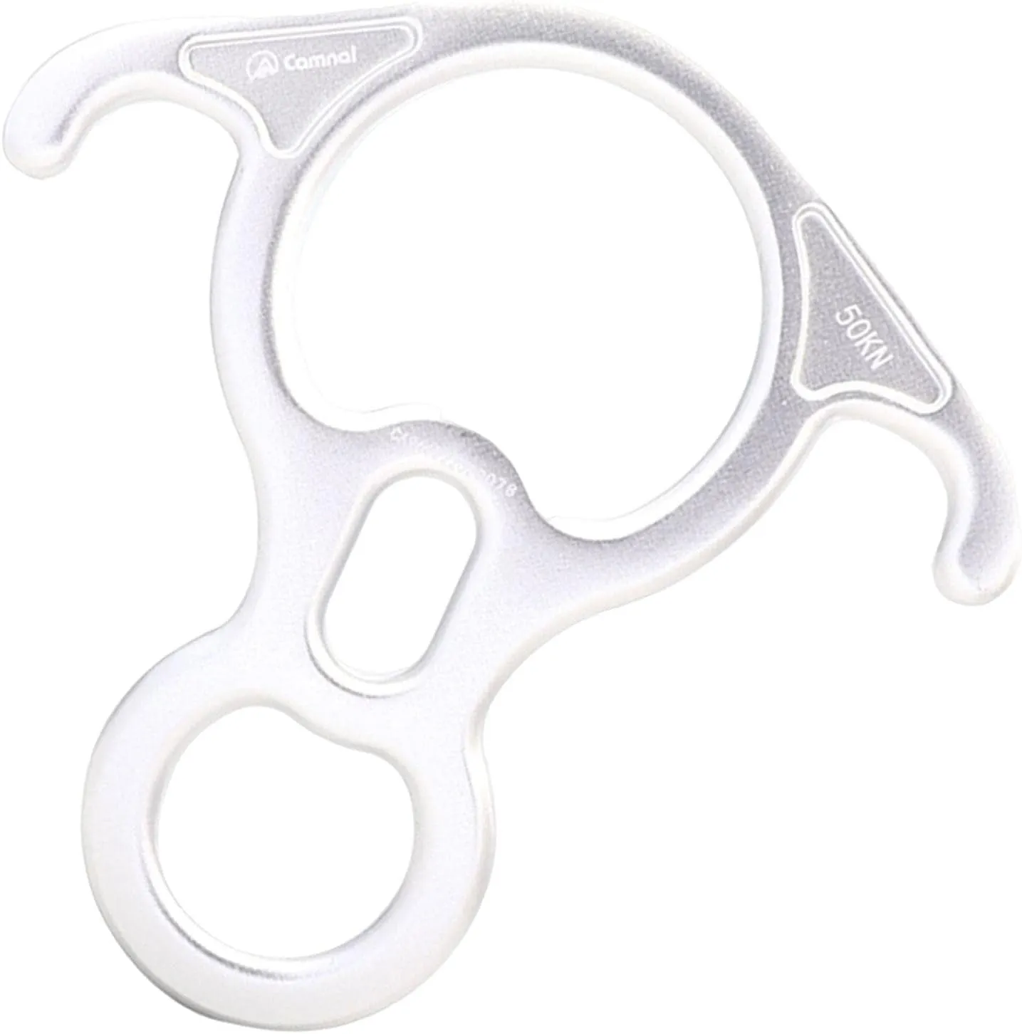 50kN Figure 8 Descender for Climbing and Rescue Operations, Aluminum Alloy, White