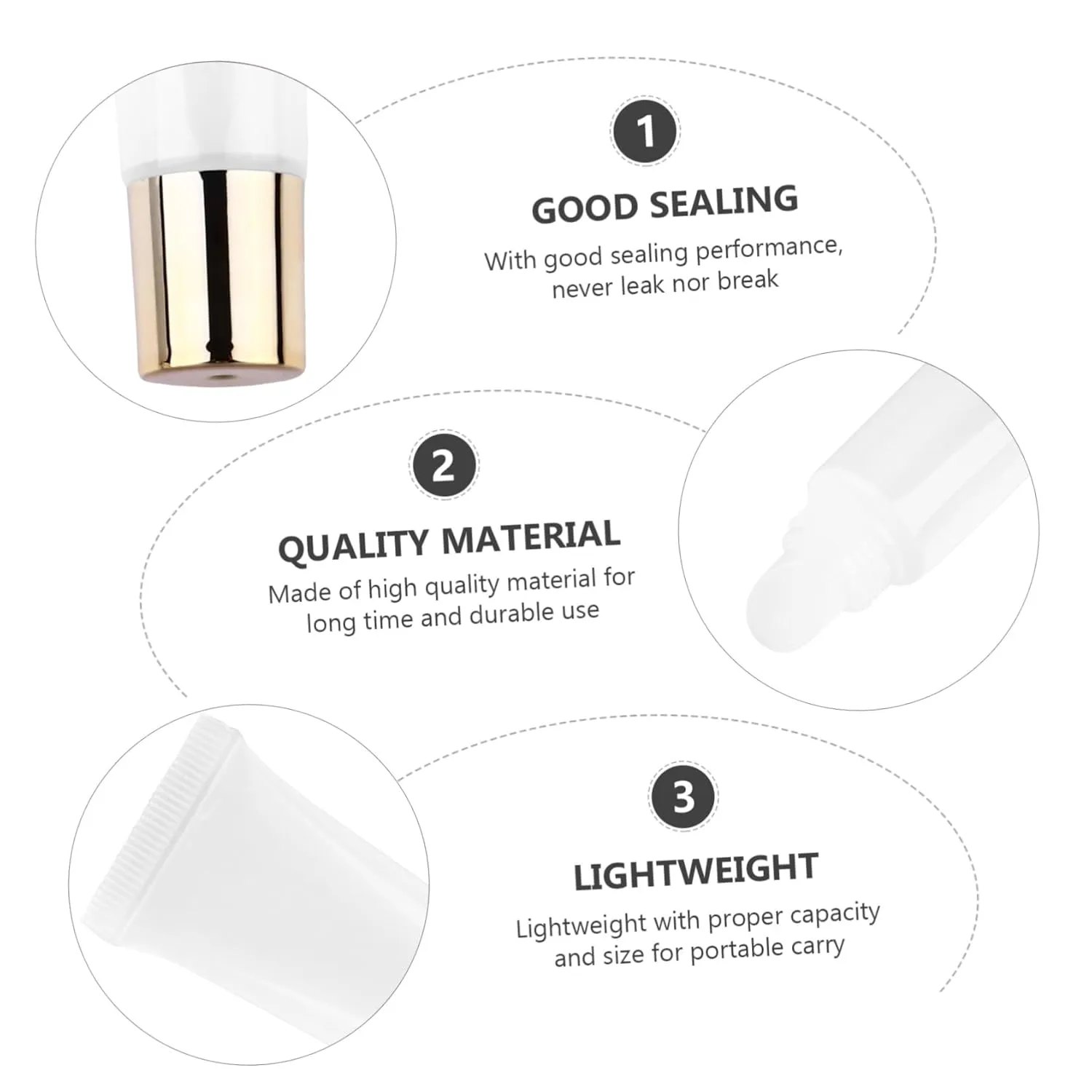 50pcs Clear Lip Gloss Squeeze Tubes Cosmetic Containers for Lip Balm Travel-friendly Design Lightweight Portable for Handmade Cosmetics
