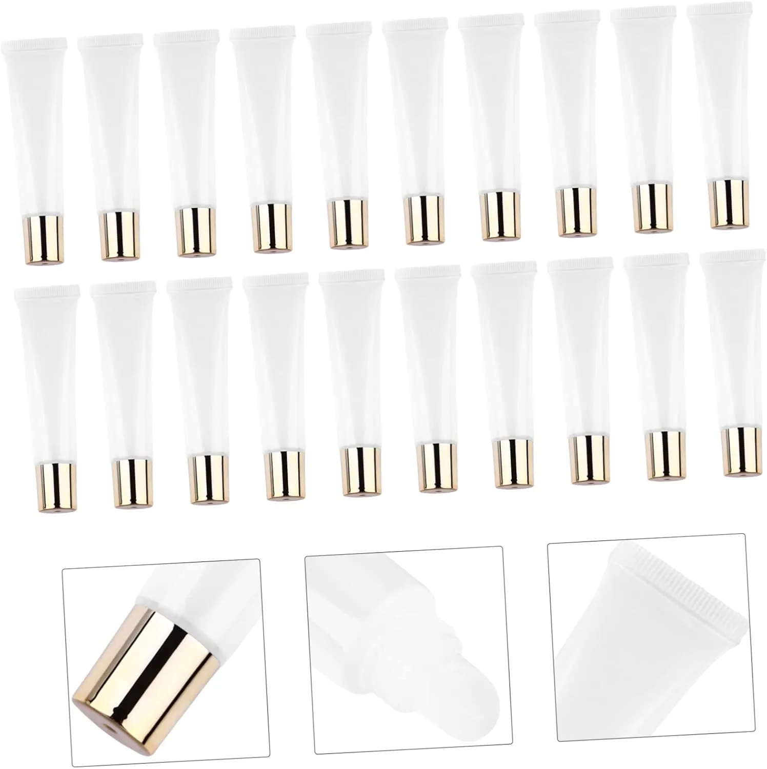 50pcs Clear Lip Gloss Squeeze Tubes Lip Gloss Containers for Travel Plastic Lightweight Leak Design for Homemade Cosmetics
