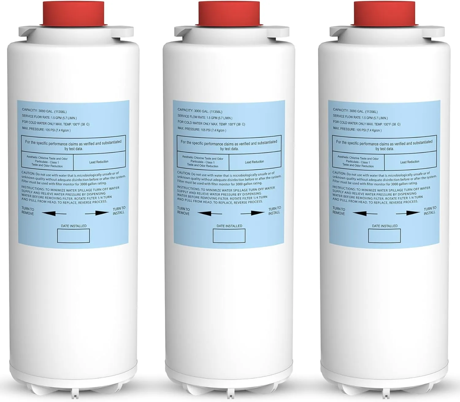 51300C Filter compatible with Elkay ezH2O WaterSentry EWF3000 (9" No Chip - 3 Pack)