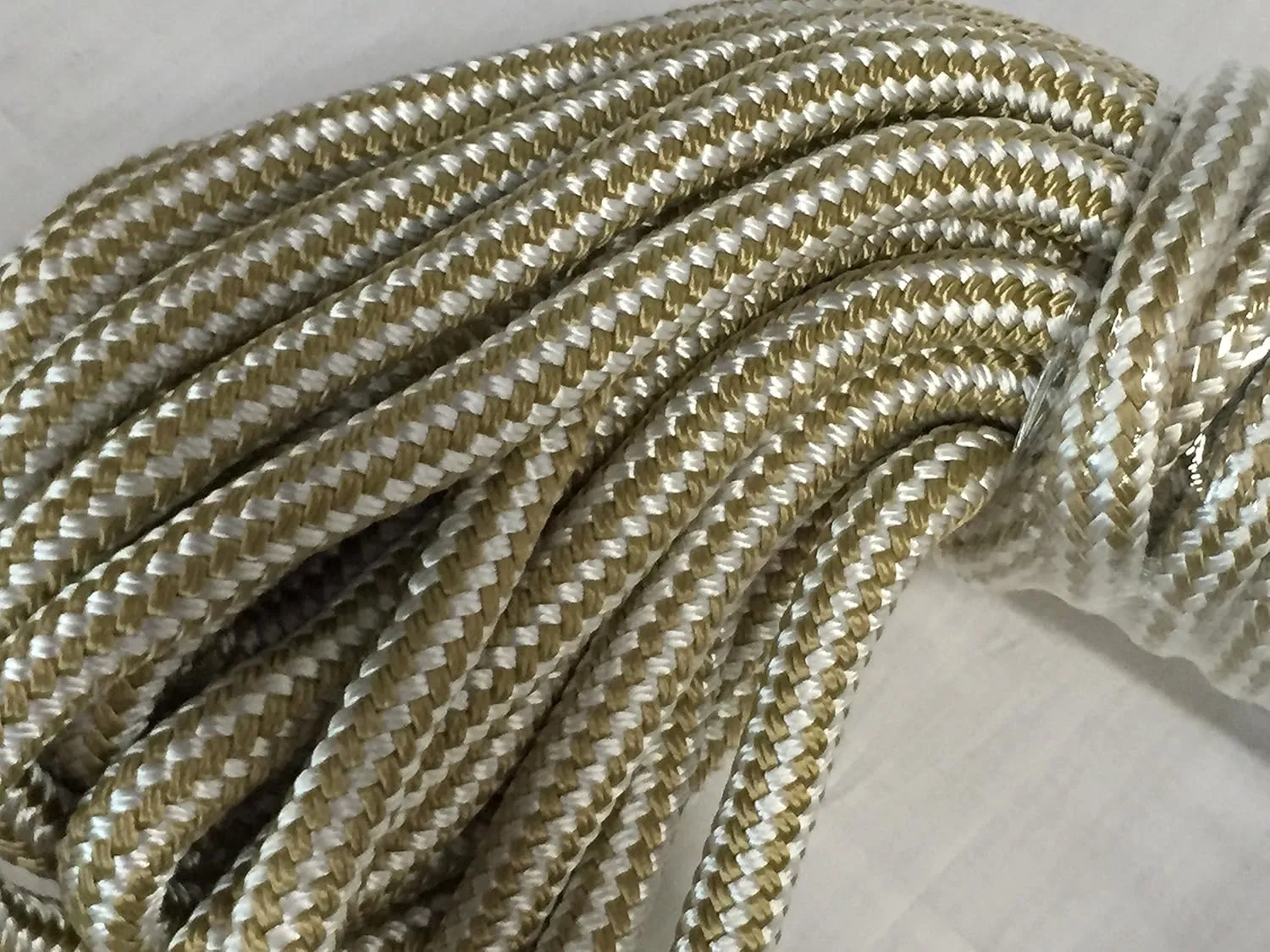 5/8 Inch by 100 Feet Gold Double Braid Nylon Rope