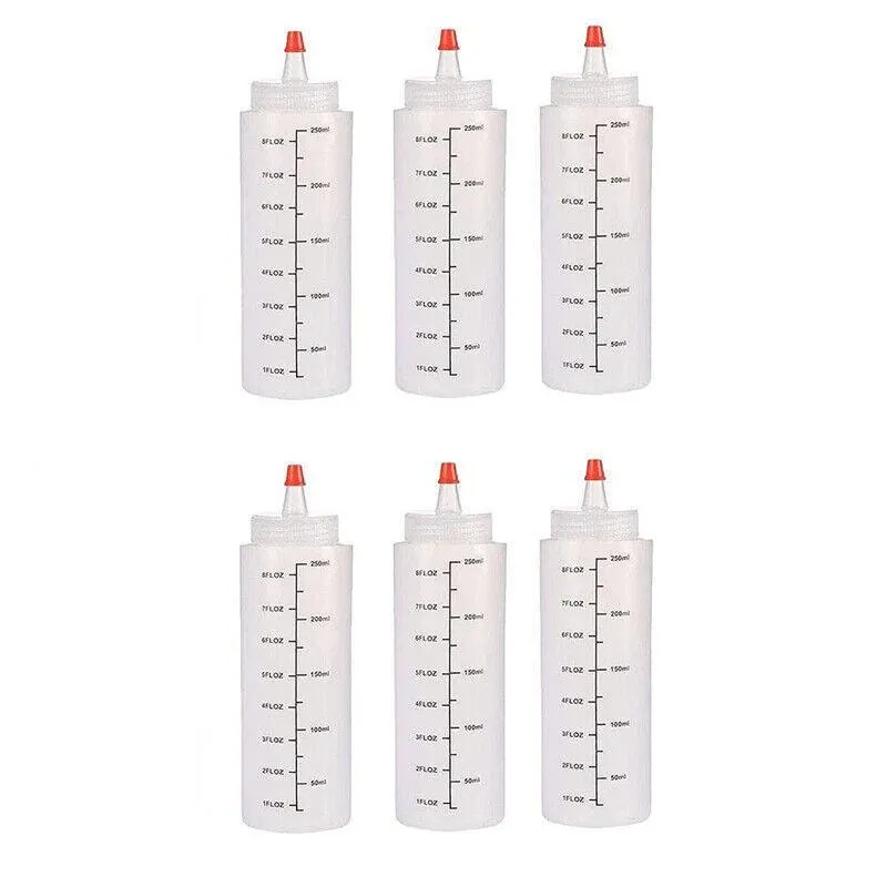 6Pcs 250/500Ml Sauce Bottle Squeeze Crafts Bottle Condiment  Dispenser Hot Au