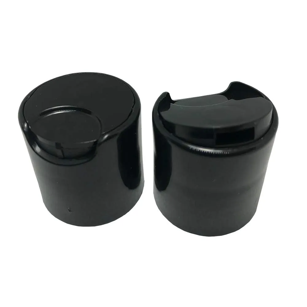 6pcs Empty White HDPE Bottle 8oz - Bullet Round Plastic Bottles - 24/410 Neck Black Disc Cap - 24 mm Foil Pressure Seal for Freshness and Leak Prevention - Phthalates Free Approved for Safe Cosmetics