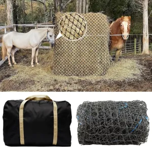 6x6FT Slow Feed Hay Net, Square Hay Net, Round Hay Bale Net, Hay Net With 2In Slow Feed Holes, Durable Nylon Material, Adjustable Size Hay Net, Grazing Animals Hay Net, Horse Hay Net Or Sheep Hay Net