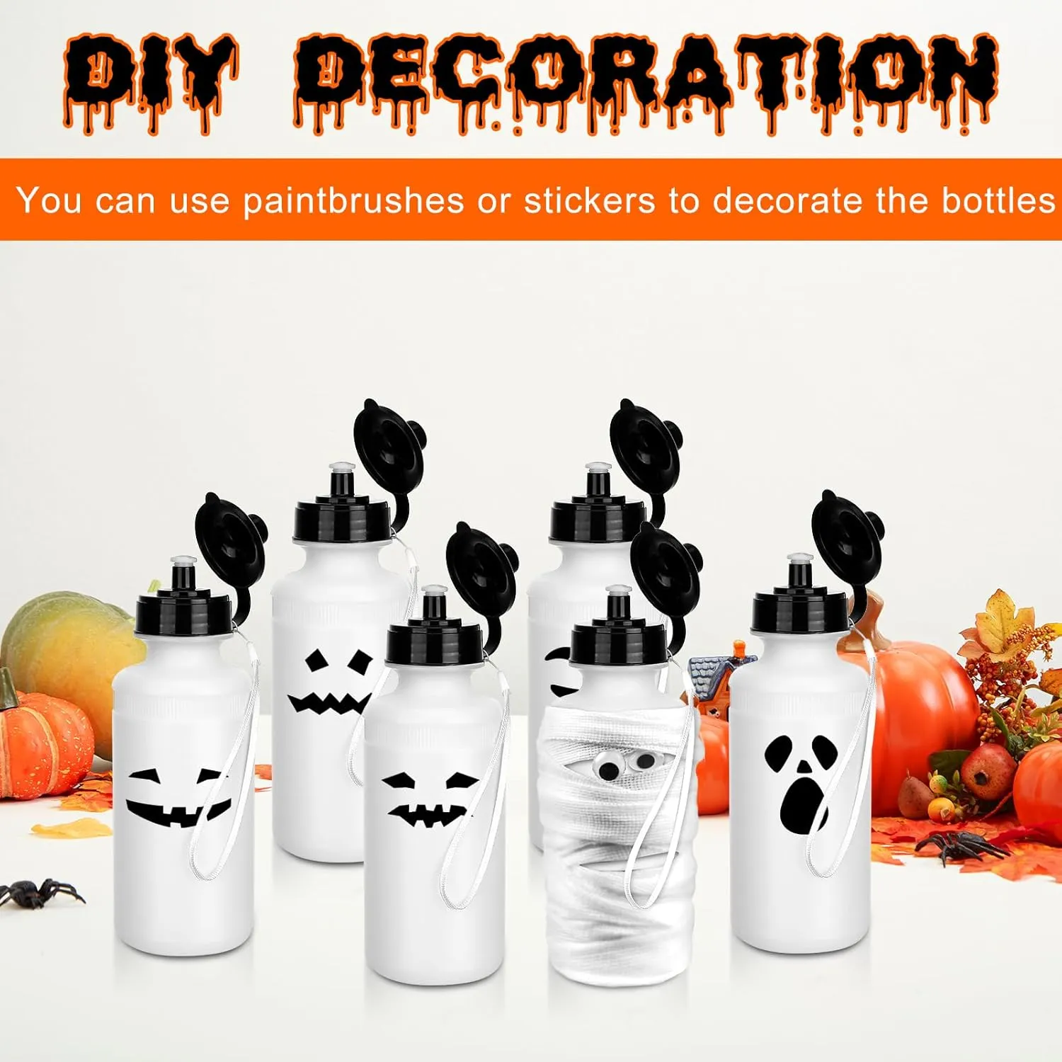 72 Pcs Sports Water Bottles Bulk 20 oz Squeeze Reusable Plastic Water Bottles with Nylon Strap Leak Proof Blank DIY Cups for School Football Team Beach Summer Graduation Gifts