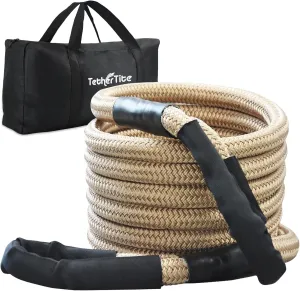 7/8" x 20' Kinetic Recovery Tow Rope with Reinforced Loop (28,000lbs) Heavy Duty Energy Rope Offroad Snatch Strap for Jeep Car Vehicle Truck ATV UTV SUV, Brown