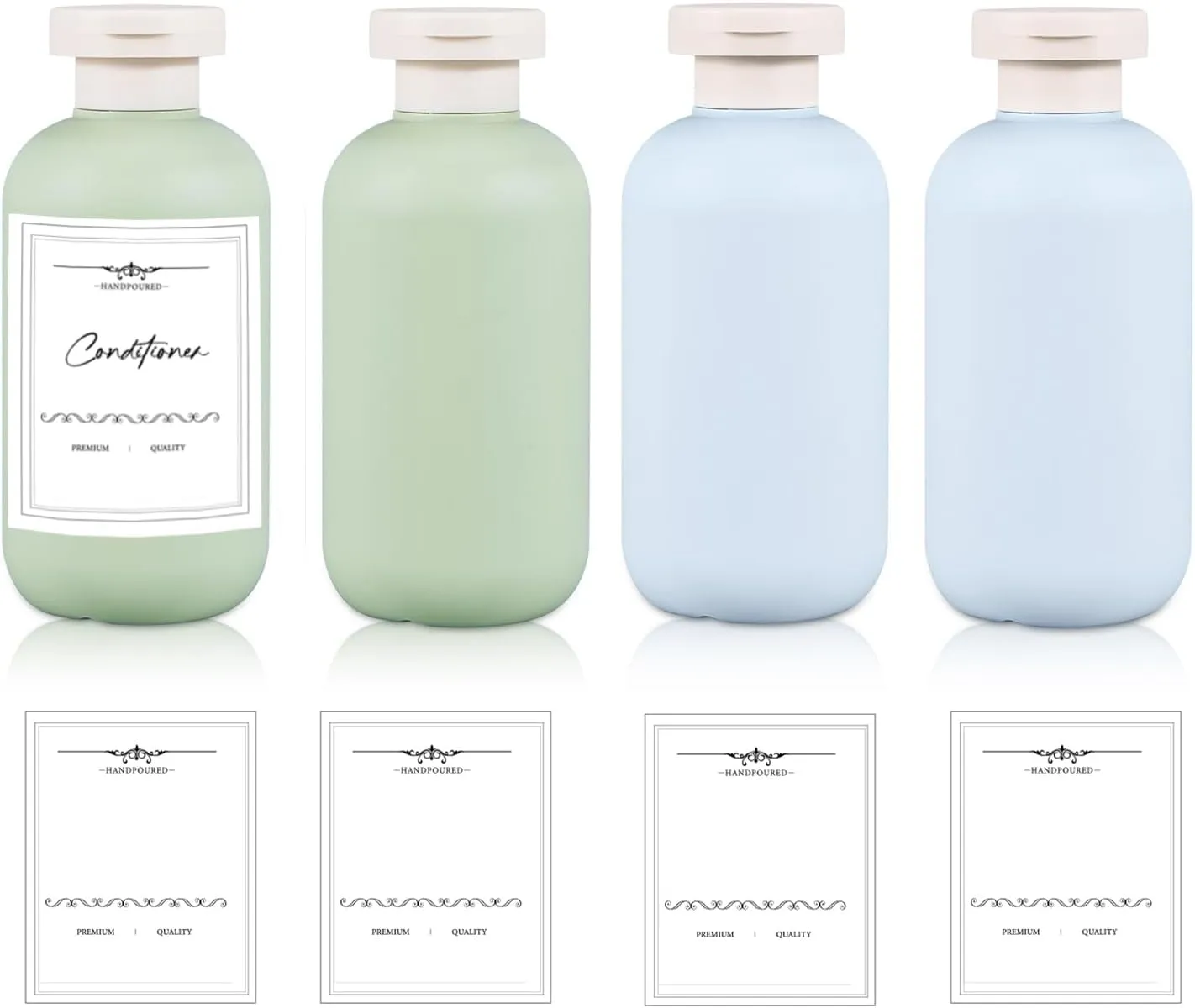 8.8Oz Squeeze Bottles with Flip Cap, Refillable Plastic Travel Bottles for Creams, Lotion, Shampoo, Conditioner (2 Pcs)