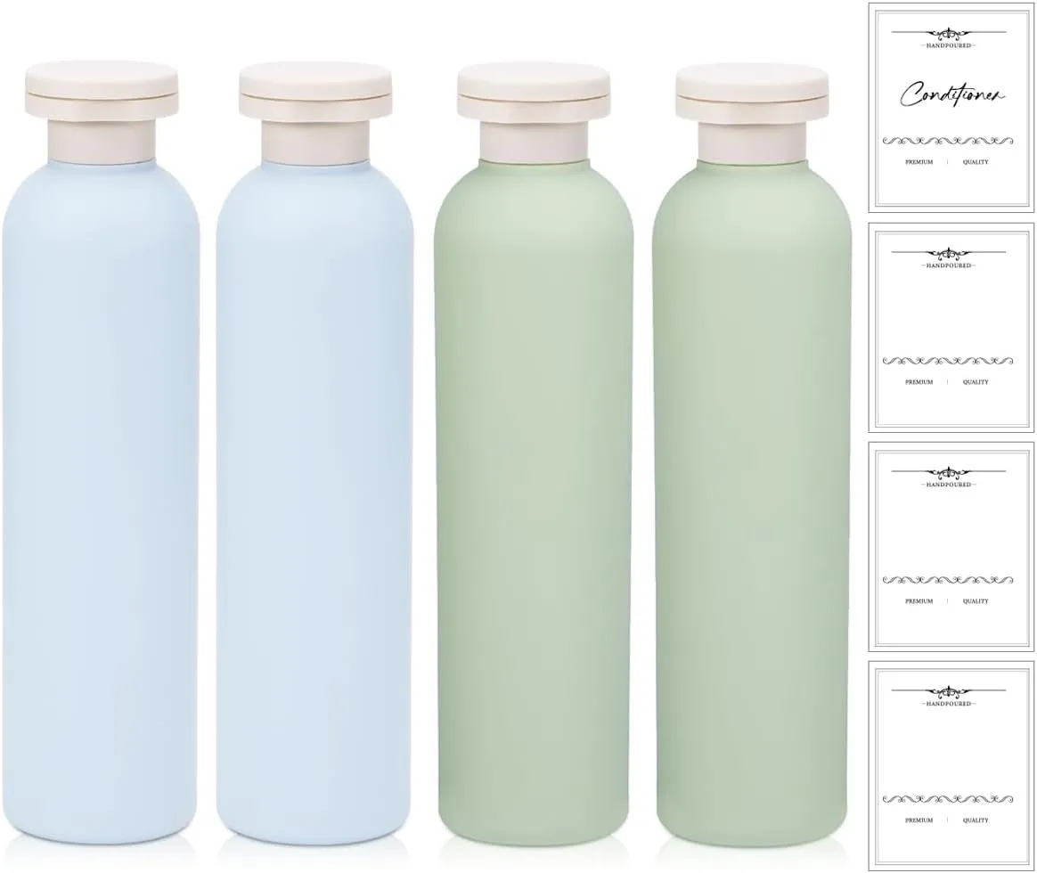 8.8Oz Squeeze Bottles with Flip Cap, Refillable Plastic Travel Bottles for Creams, Lotion, Shampoo, Conditioner (2 Pcs)