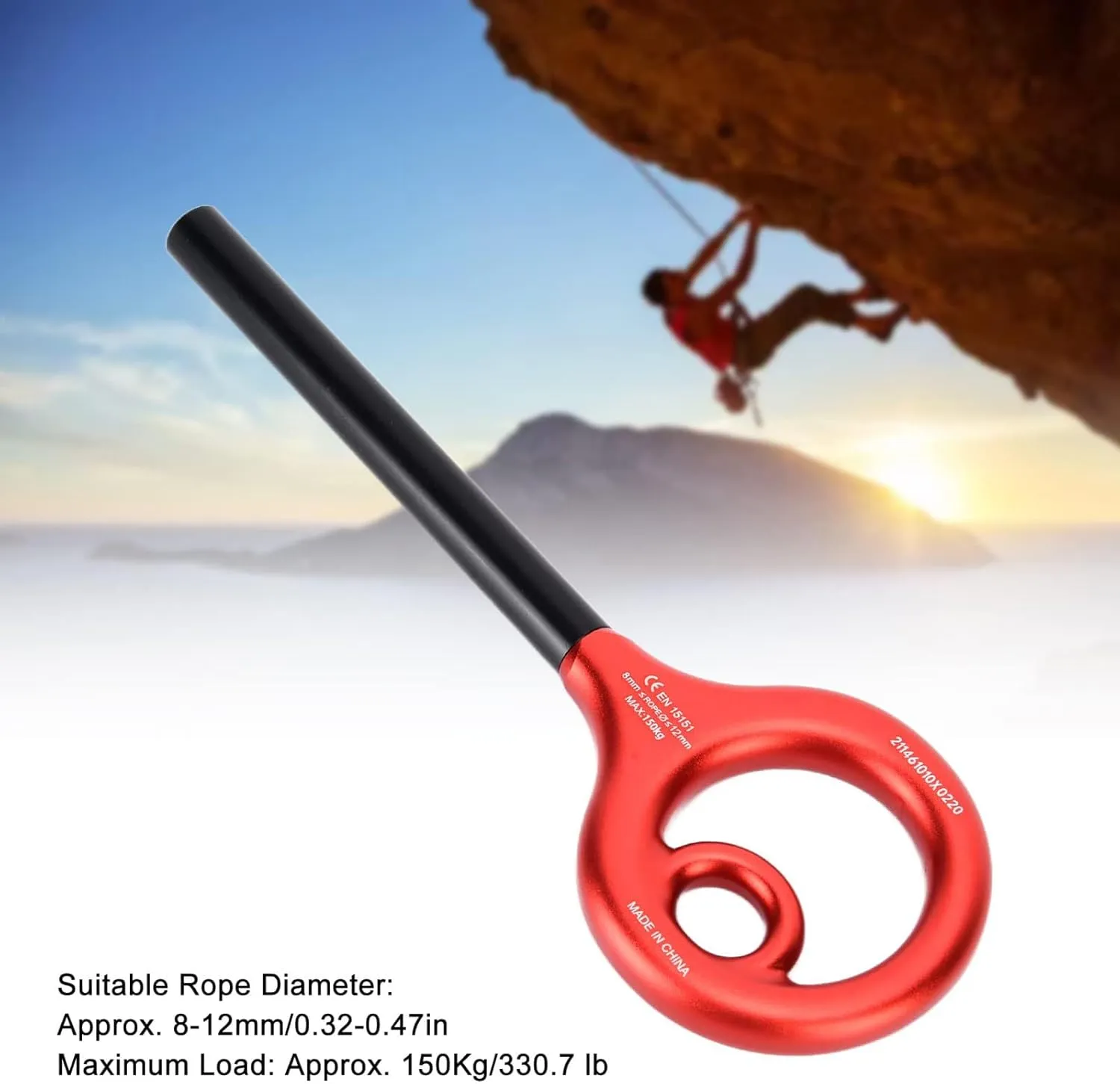 9 Shape Rigging Descender for Rock Climbing and Abseiling Aluminum Figure Belay Device for Downhill Adventure