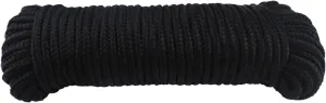 9mm Black Nylon Rope,100feet 3/8inch Paracord Braided Utility Rope,Polypropylene Rope for Camping,Sports and Outdoors Use