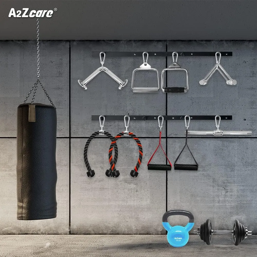 A2ZCARE Deluxe Tricep Rope Cable Attachment, 27 & 36 Inch Rope Length, Non-Slip & Easy to Grip with Snap Hook for Gym & Home Workout