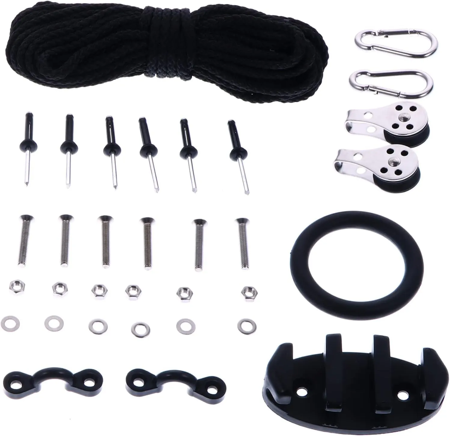 Adjust Bow to Tail: Kayak Anchor Trolley System Deck Loop Tie Pad Eye Kit