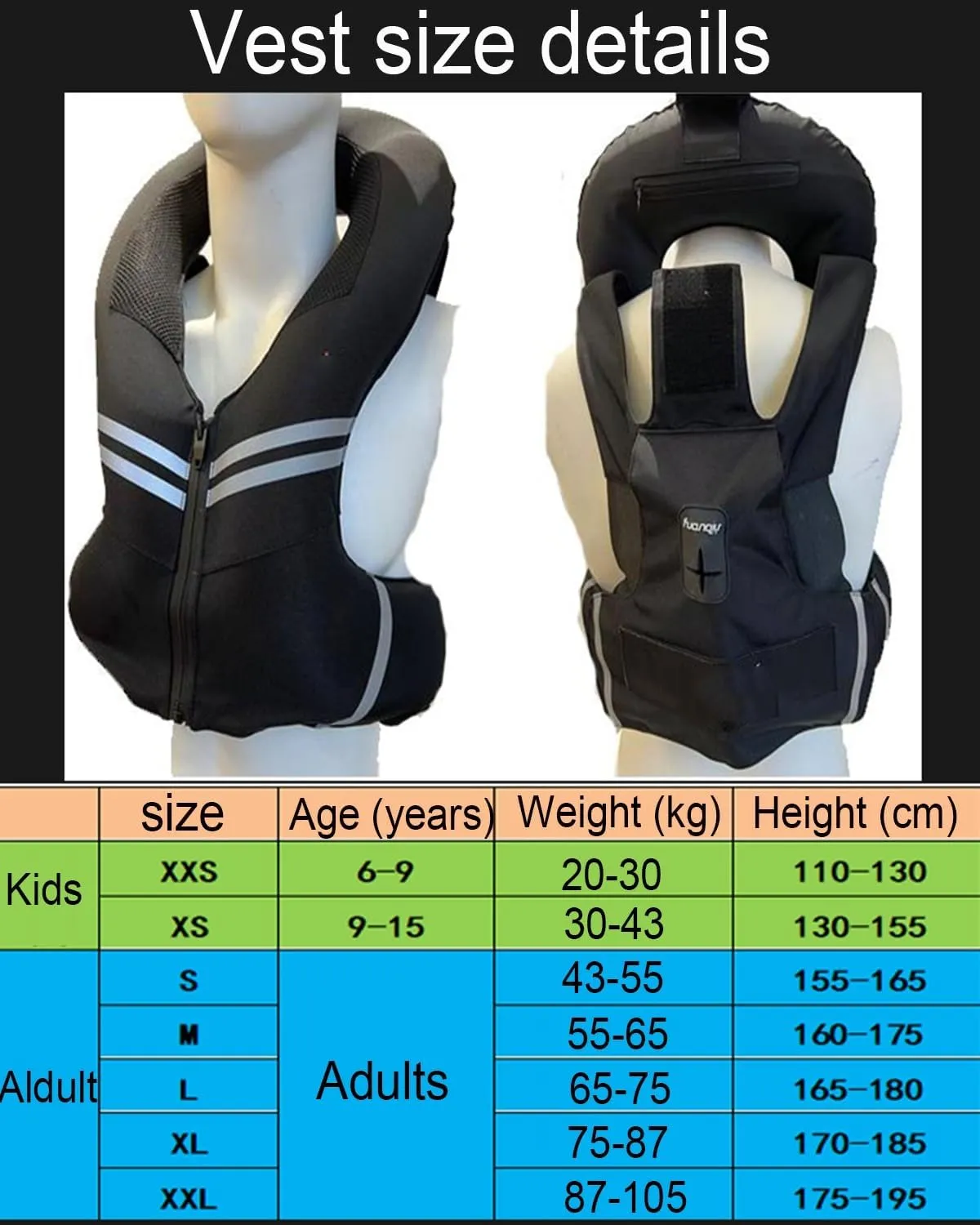 Adjustable Airbag Vest With Neck/coccyx/back/body Airbag Motorcycle Or Horse Suitable For Men/women/kids
