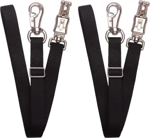 Adjustable Nylon Cross Tie for Horse（2 Pack）- with Strong Panic Snap and Bull Snap, Adjusts Length from 44.6" to 78.5"