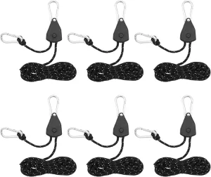 Adjusted Lanyard Hanging Tent Grow Plant Pulley Rope Clip Ratchets Hangers Quick Setups Pulley Hook Camping Stop Buckle