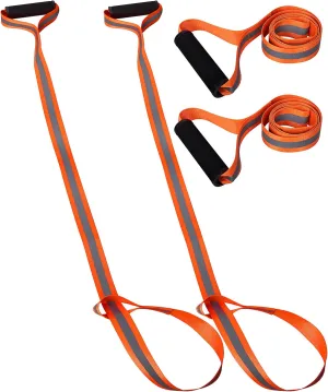 Adnee 4 Pack Deer Drag and Harness - 4.9ft Deer Drags Rope for Hunting Gear- Reflective Deer Safety Hunting Accessories with Comfort Grip Handle for Man