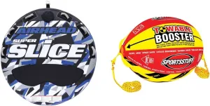 Airhead Super Slice, 1-3 Rider Towable Tube for Boating & Sportsstuff Booster Ball, Towable Tube Rope Performance Ball