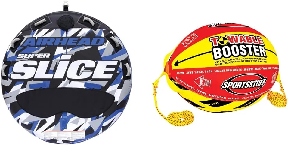 Airhead Super Slice, 1-3 Rider Towable Tube for Boating & Sportsstuff Booster Ball, Towable Tube Rope Performance Ball