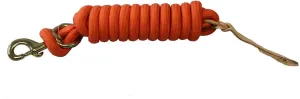 AJ Tack 9 Foot Nylon Lead Rope with Leather Popper Orange