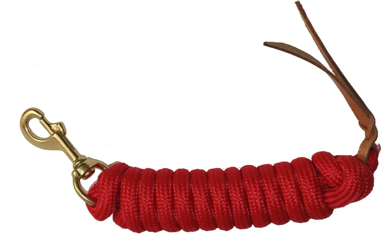 AJ Tack 9 Foot Nylon Lead Rope with Leather Popper Orange