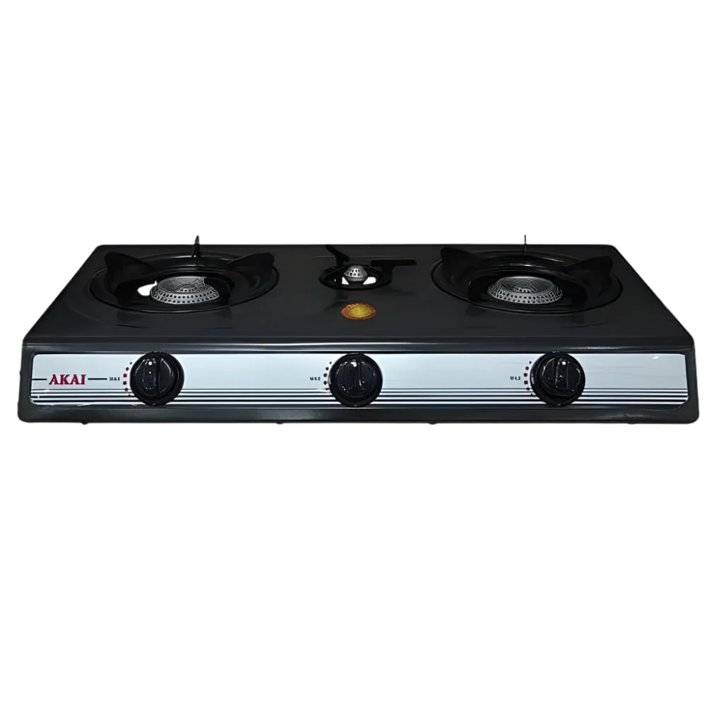 Akai Auto-Ignition 3 Burner Table Top Gas Cooker - GC019A8302