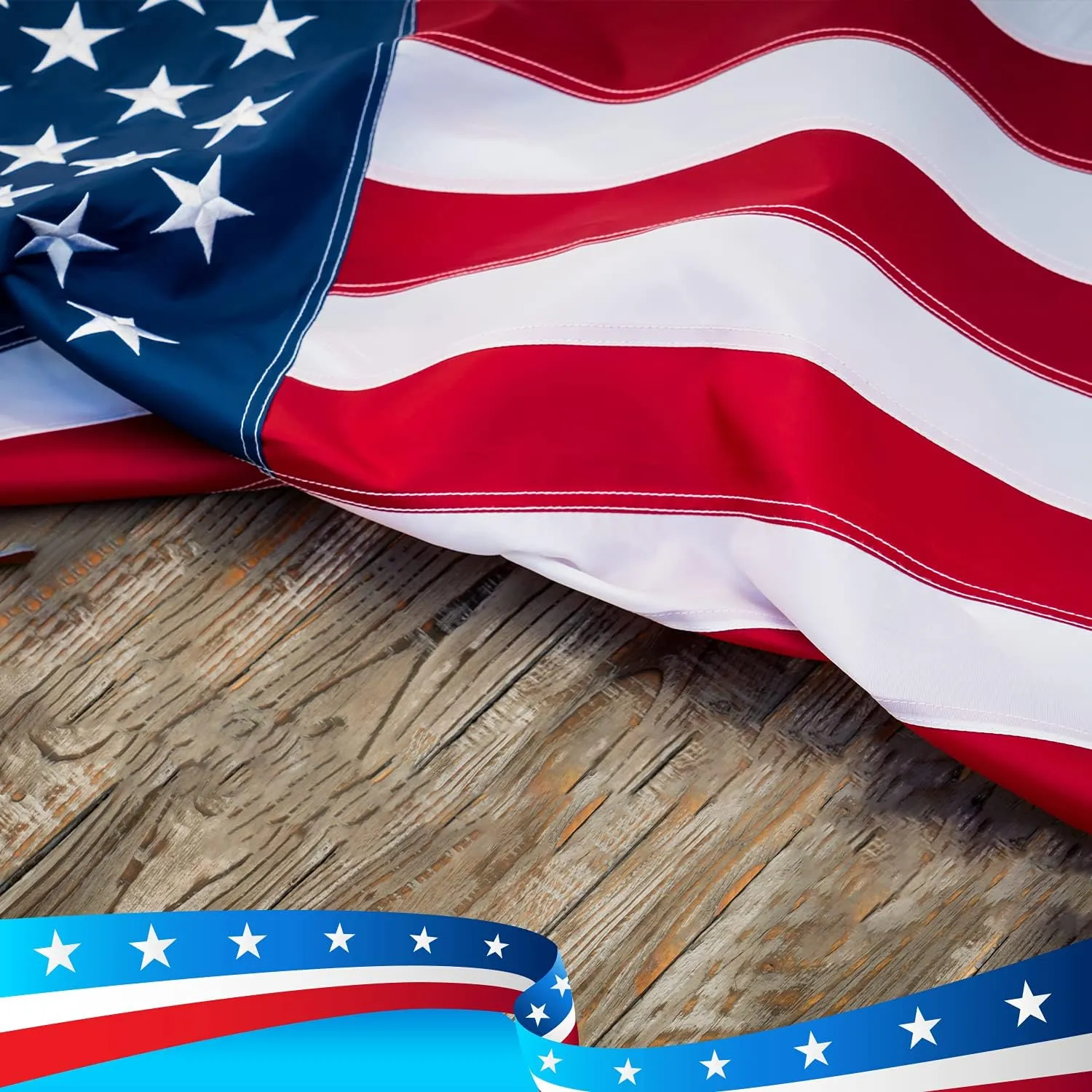 American Flag 3x5 ft outdoor, US Flag Made in USA Large Heavy Duty 300D in Nylon - Embroidered Stars Sewn Stripes Brass Grommets United States U.S. flag 3 x 5 foot outdoors indoors UV Protected