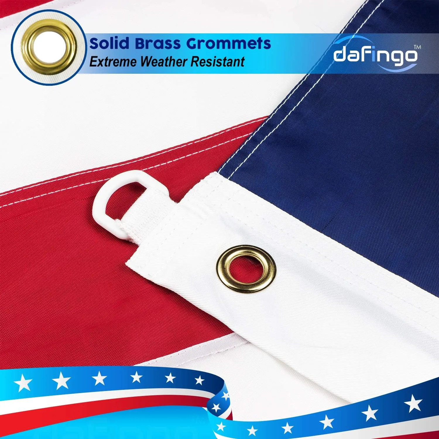 American Flag 3x5 ft outdoor, US Flag Made in USA Large Heavy Duty 300D in Nylon - Embroidered Stars Sewn Stripes Brass Grommets United States U.S. flag 3 x 5 foot outdoors indoors UV Protected