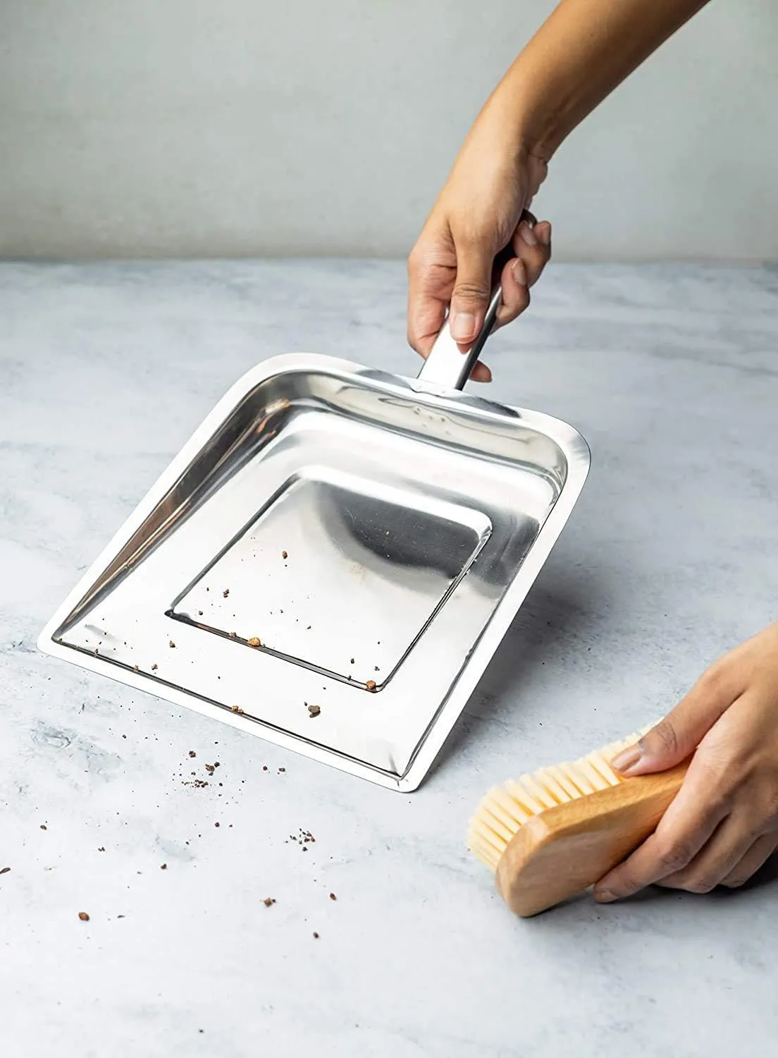 AnNafi® Stainless Steel Dust Pan | Dustpan Only Metal Supdi | Multi Function Shovel | Pellet Scoop/Ash Scoop/Feed Shovel | Heavy Duty Aluminum Dust Pan | Cleaning Product