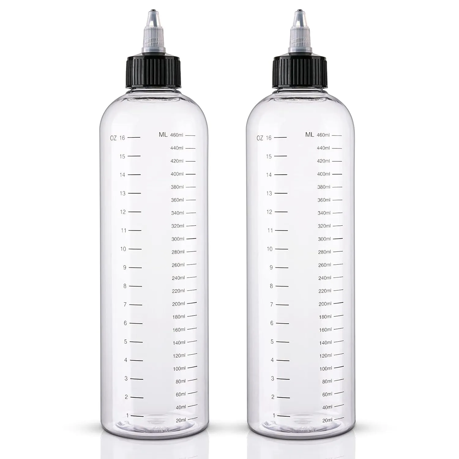 Applicator Bottle for Hair 8.5Oz 2 Pack Hair Squeeze Bottles with Graduated Scale Hair Dye Applicator Bottle Twist-On Top Tip Cap Empty Plastic Hair Color Oil Bottle