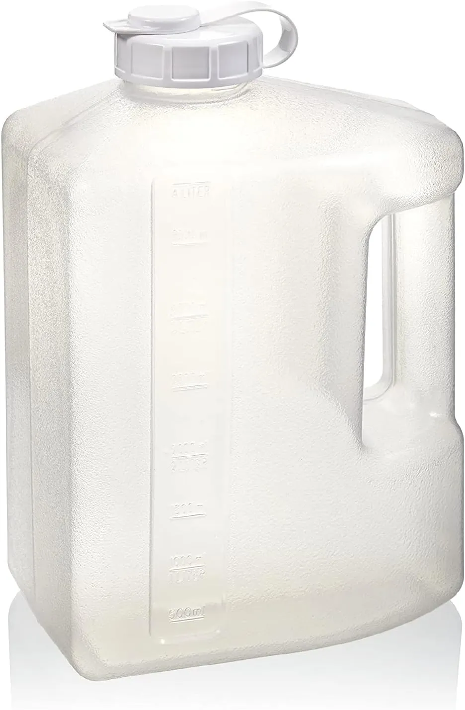 Arrow 1 Gallon Plastic Jug for Cold Drinks - Refrigerator Bottle with Cap, Easy-Pour Spout and Graduated Markings - Made in USA, BPA Free Plastic - Ideal for Water, Iced Tea, Juice, Milk
