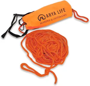 Arya Life Throw Rope Rescue Bag with 70ft of Marine Rope. Throwable Rescue Ropes for Kayaking, Boating and Ice Fishing. High Visibility Safety Equipment for Kayak and Boat Emergency