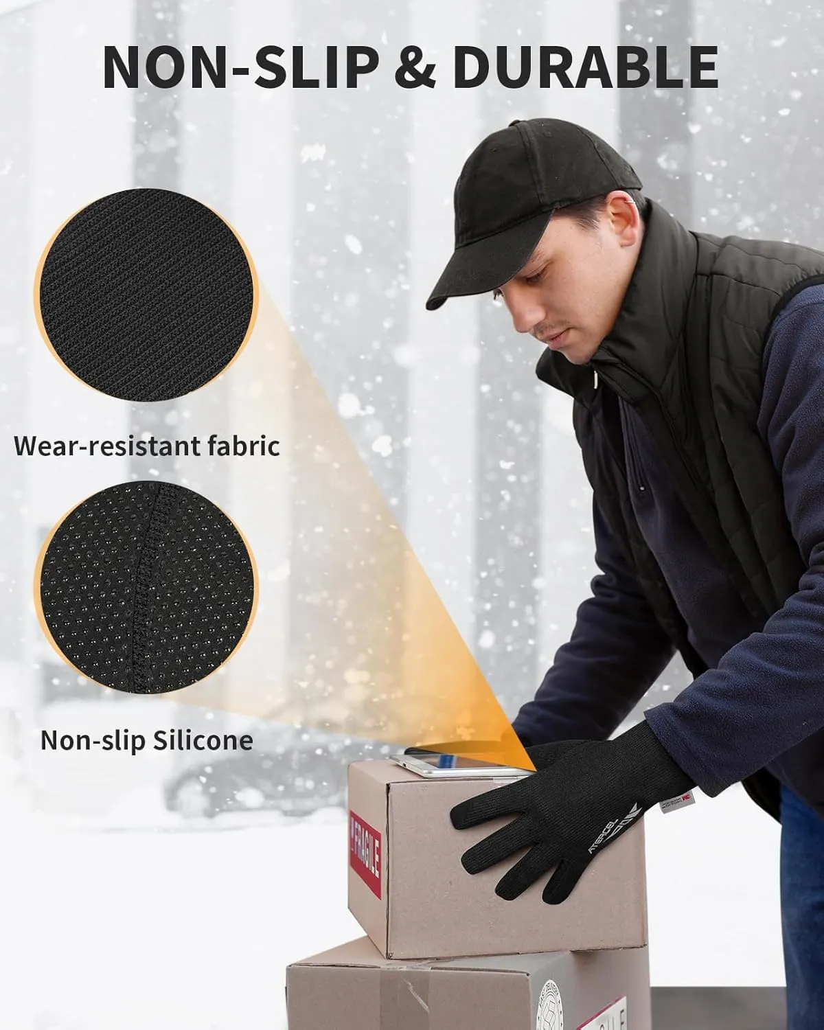 ATERCEL 3M Thinsulate Winter Gloves Men Women, Waterproof Thermal Cold Weather Gloves, Touchscreen Snow SKI Skating Gloves