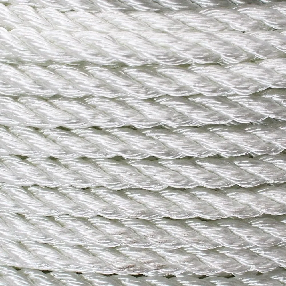 ATERET 1/4" Nylon Rope - 3-Strand Twisted Nylon & Polyester Blended Synthetic Rope - Multipurpose, Lightweight, Weather-Resistant Cord for Outdoor/Indoor Use and DIY Projects (1/4" x 600 Feet)