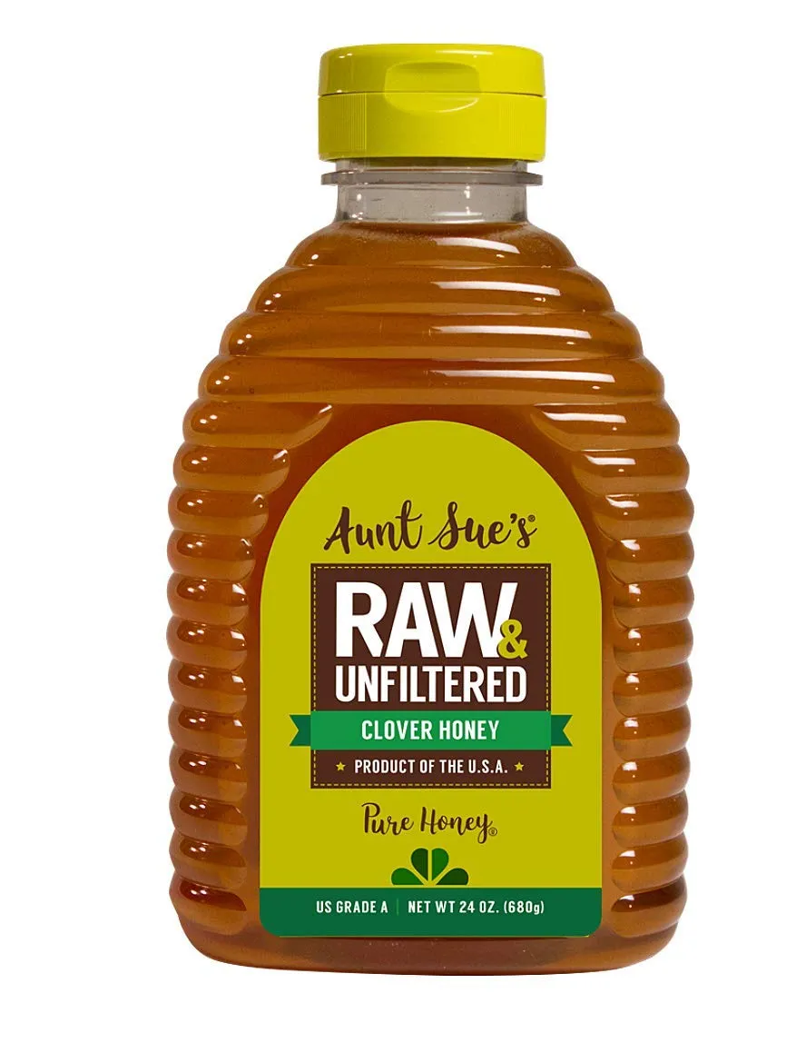 Aunt Sue Raw & Unfiltered USA Clover Honey From Local USA Beekeepers, 24 oz