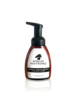 Authentic African Black Soap Foam Facial Cleanser - Natural Face Wash Liquid Soap for Acne Treatment and Dark Spot Removal- 8.5 Fl Oz