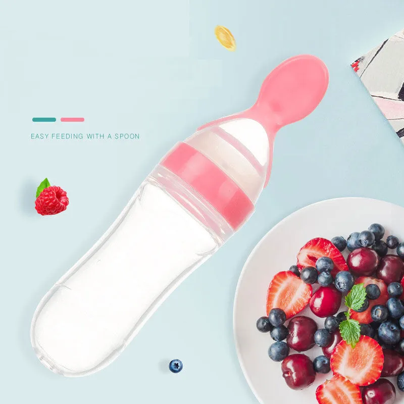 Baby Feeding Bottle & Silicone Spoon